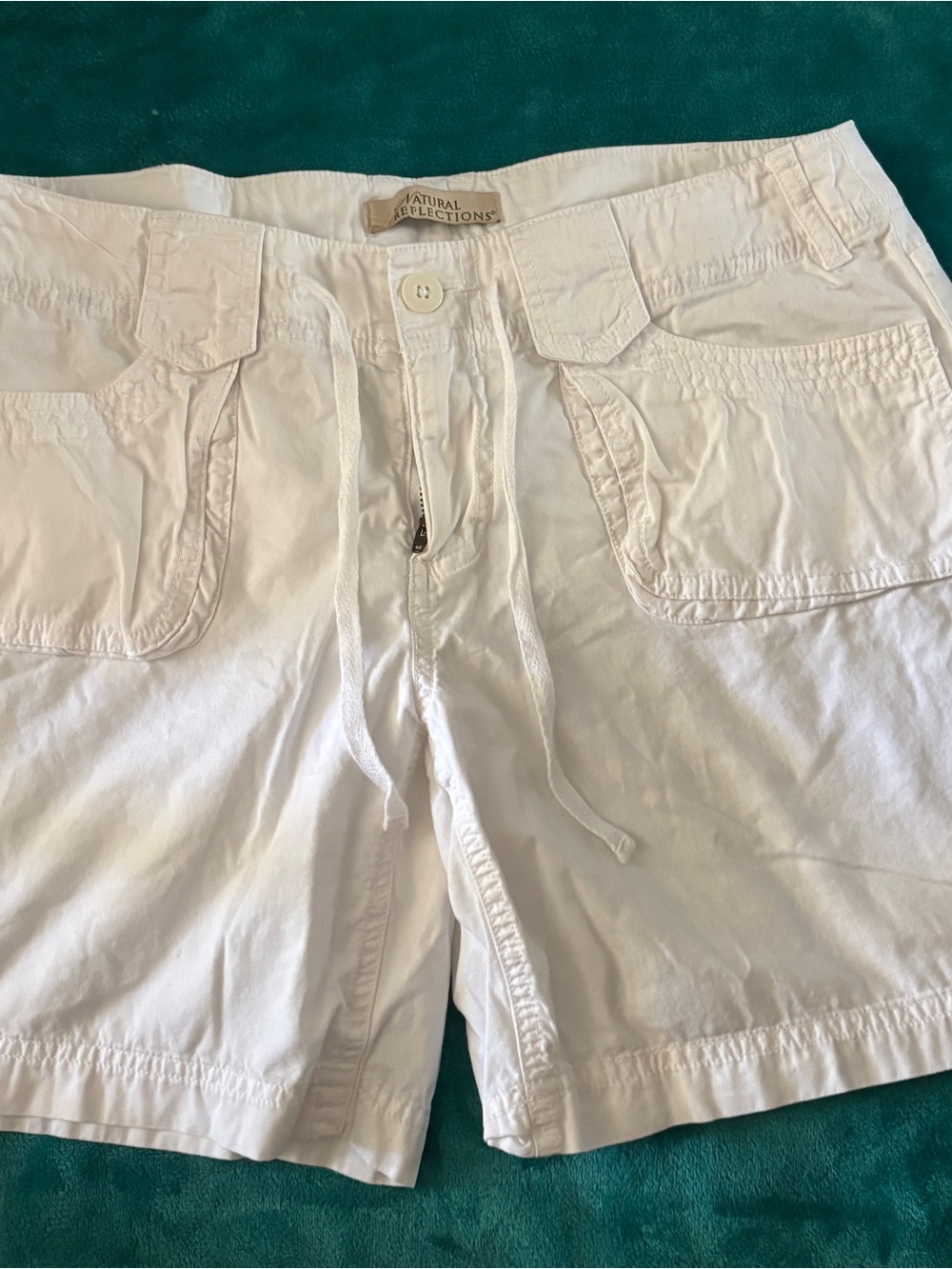 Natural Reflections White Women's Cargo Drawstring Shorts